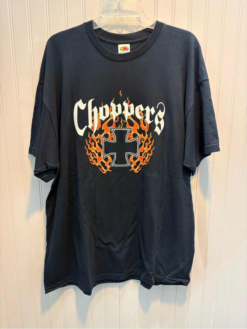 Vintage Choppers Graphic Flame Cross Tee - Black NWT